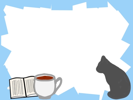 Frame book, coffee and cat, this, coffee, reading, JPG and PNG