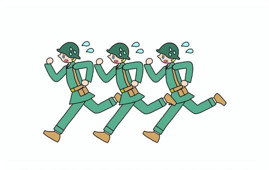 敗走するアメリカ軍小隊 米兵,米軍,アメリカ兵,アメリカ軍,連合軍,連合軍兵士,太平洋戦争,第二次世界大戦,兵士,軍隊のイラスト素材