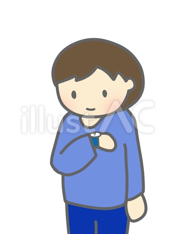 男性　待ち合わせ 男性,待ち合わせ,腕時計のイラスト素材
