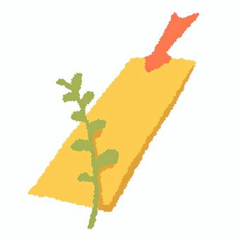 Illustration, bookmark, yellow, no main line, 