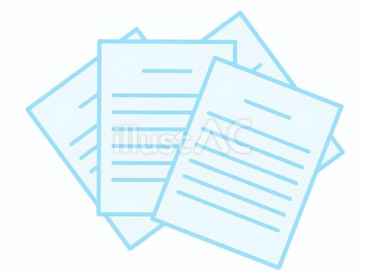 水色の散らばった書類アイコン 書類,散らばる,散乱のイラスト素材