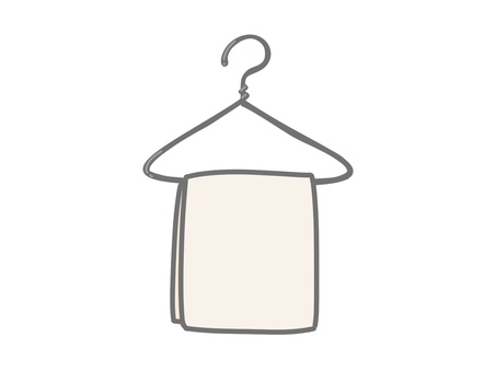 ハンガーとタオル ハンガー,タオル,干す,シンプル,挿絵,イラスト,絵,線,アイコン,おしゃれのイラスト素材