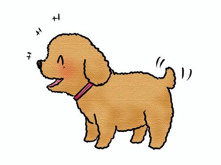 笑顔の仔犬 動物,犬,仔犬,笑顔,かわいい,しっぽ,全身,手書きのイラスト素材