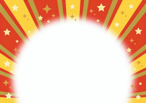 星の黄色集中線_赤背景_下方 星の黄色集中線_赤背景_下方 集中線,背景,黄,赤,星,キラキラ,輝き,放射,放射状,効果線のイラスト素材