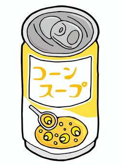 Illustration, corn soup, drink, can, 