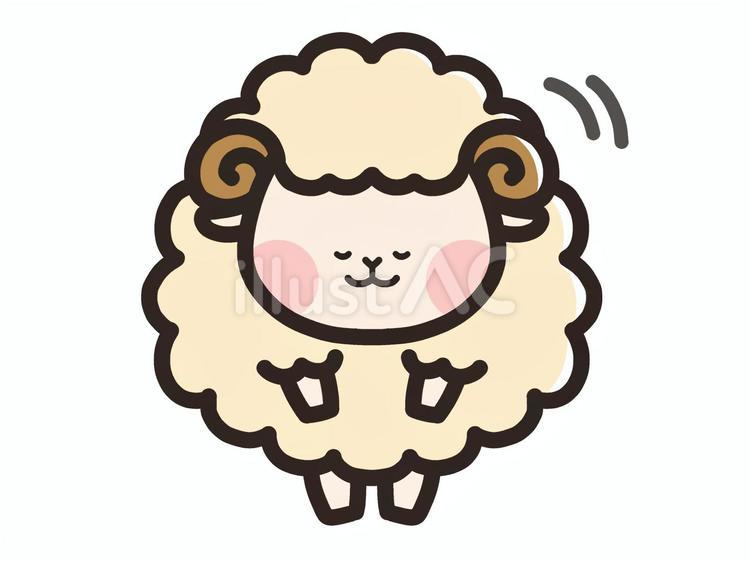 おじぎをするひつじ ひつじ,羊,キャラクターのイラスト素材
