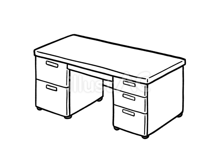 両袖机 両袖机,オフィス,机のイラスト素材
