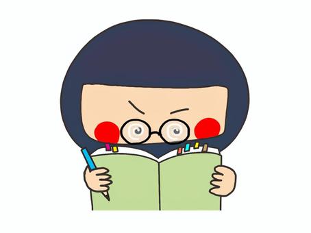 勉強する忍者