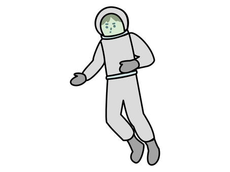 宇宙飛行士　単体② 宇宙飛行士,宇宙服,デフォルメ,アイコン,無重力,宇宙,人物,ラフ,ワンポイント,白バックのイラスト素材