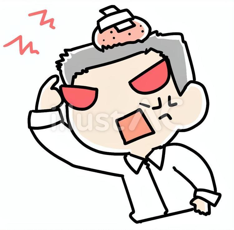 けがを負わされて怒るおじいちゃん 怪我,負傷,おじいちゃんのイラスト素材