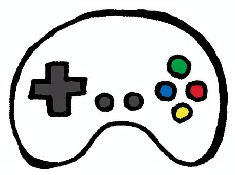 ゲーム機のコントローラー（無線：白） ゲーム,コントローラー,ゲーム機,無線,テレビゲーム,ビデオゲーム,家庭用,操作,機械,白のイラスト素材