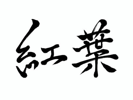 筆文字　紅葉 紅葉,秋,筆文字,季節,漢字,書道,習字,文字,日本語,筆のイラスト素材