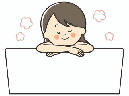 入浴中の若い女性 お風呂,風呂,入浴,湯船,浸かる,リラックス,女性,健康,休日,休憩のイラスト素材