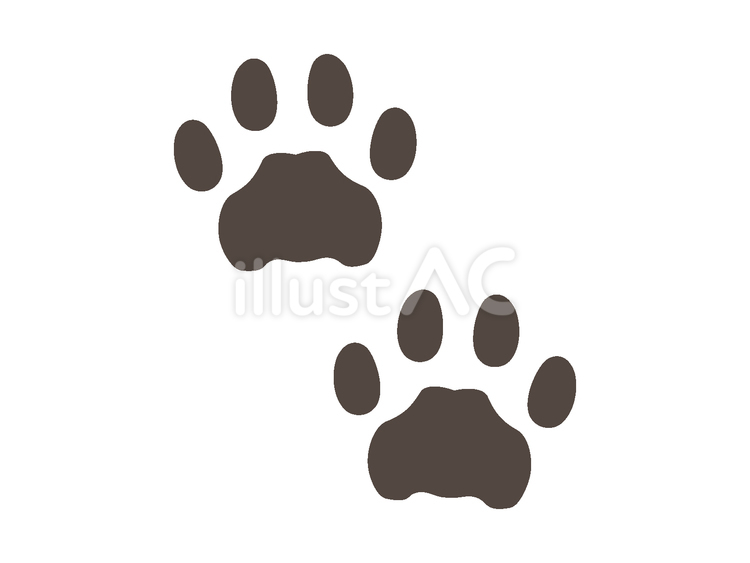 犬の足跡スタンプ　両足　黒 足跡,足,黒のイラスト素材
