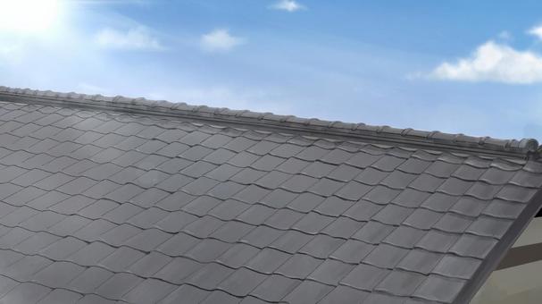 屋根の上　背景イラスト 屋根,瓦,上,背景,壁紙,絵,画像,イメージ,手描き,素材のイラスト素材