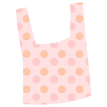 エコバッグ（赤色水玉模様） エコバッグ,エコ,eco,バッグ,カバン,手提げ,袋,買い物,ショッピング,水玉のイラスト素材