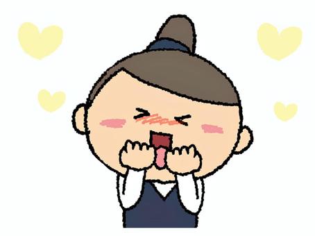 恋する女性 女性,恋,好き,ハート,照れる,リアクション,pop調,手描き,挿絵,ワンポイントのイラスト素材