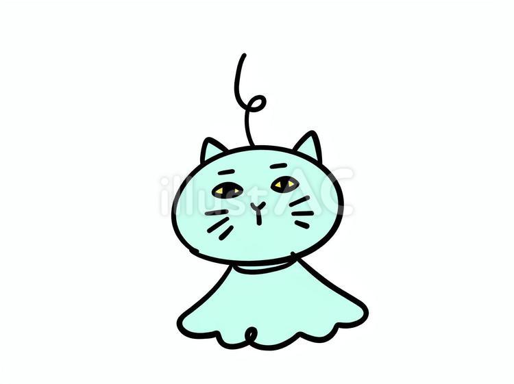 てるてる坊主猫 6月,梅雨,てるてる坊主のイラスト素材