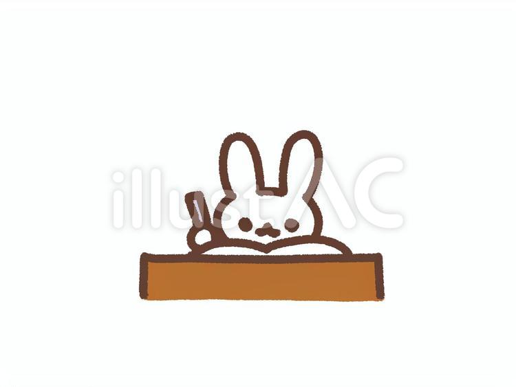 うさぎ（勉強） うさぎ,勉強,試験のイラスト素材
