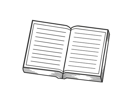 開かれている分厚い本(ほん)読書 本,開く,小説,ブック,学習,ページ,読む,読書,図書館,図書室のイラスト素材