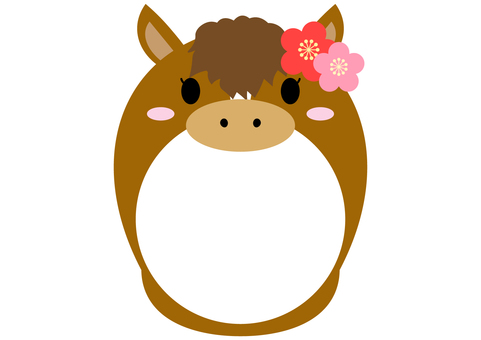 馬の顔はめイラスト 馬,顔はめ,年賀状,被り物,お正月,コスプレ,顔ハメ,干支,着ぐるみ,挿絵のイラスト素材