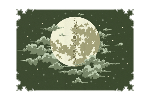 十五夜のお月様① 十五夜,秋,月,夜空,雲,満月,月光,季節,風景,自然のイラスト素材