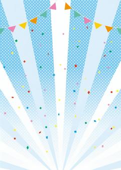 Concentrated line background with dancing confetti (vertical), , JPG and AI