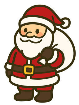 クリスマス　ひげサンタクロース　配達 サンタクロース,サンタ,ひげ,クリスマス,１２月,冬,クリスマスイラスト,イベント,手書き,手描きのイラスト素材