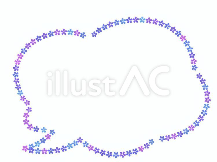 小花ふきだし　紫 小花,紫,ふきだしのイラスト素材