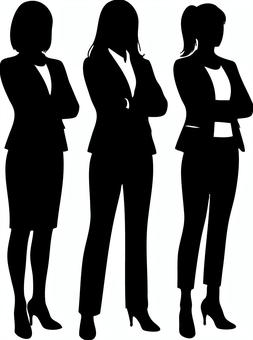 腕組み女性3人　多様な働き方　ビジネス eps,png,jpeg,腕組み,女性,3人,グループ,チーム,ビジネスウーマン,olのイラスト素材