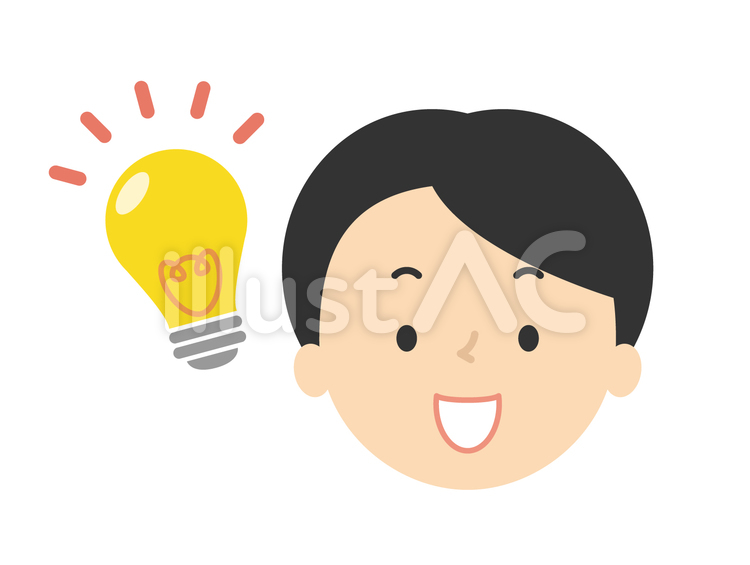 ひらめくお父さん　ヒント　ピンとくる ひらめく,お父さん,ヒントのイラスト素材