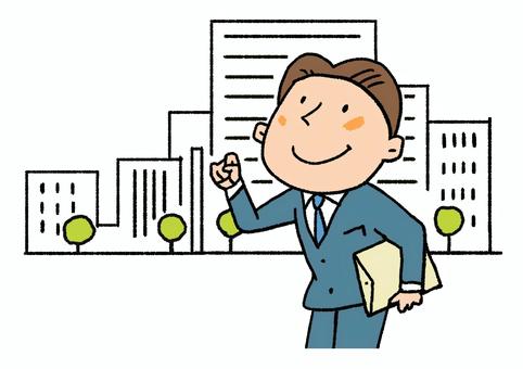 Illustration, business, businessman, to work hard, 