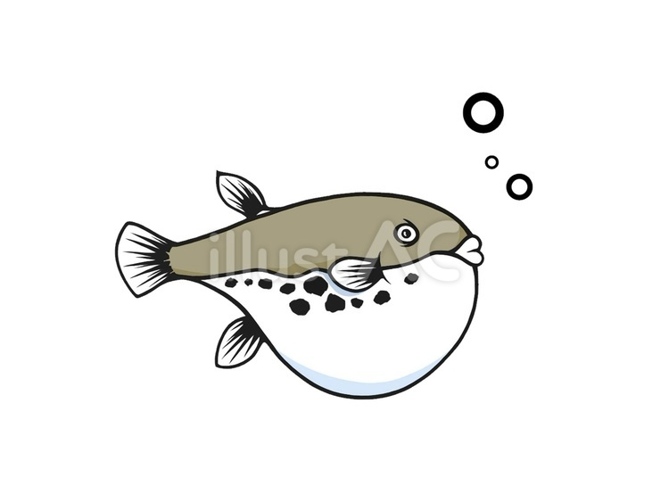 丸くて可愛い海の魚の河豚(ふぐ) ふぐ,河豚,キュートのイラスト素材