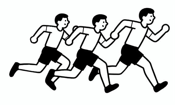 走る人のイラスト 走る人のイラスト 走る,徒競走,マラソン,シンプル,リレー,運動会,体操着,エクササイズ,かけっこ,競争のイラスト素材