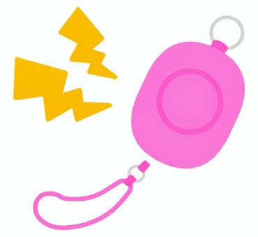 防犯ブザー（ピンク） 防犯ブザー,防犯ベル,防犯,鳴る,警報,犯罪,ピンクのイラスト素材