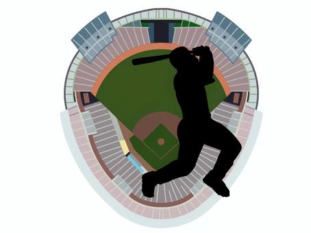 ベースボール ベースボール ベースボール,野球,スポーツ,球技,野球場,球場,グランド,スタンド,観客席,ダイヤモンドのイラスト素材