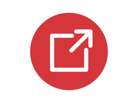 丸に入ったリンクのアイコン（赤） 外部リンク,ボタン,リンク,記号,ウェブ,サイト,角丸,矢印,インターネット,四角のイラスト素材