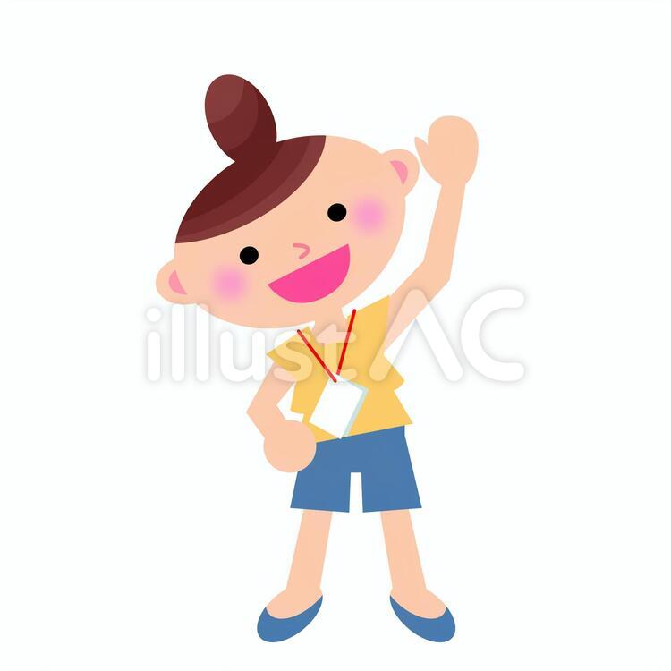 キキの夏休み2 たいそう,体操,ラジオ体操のイラスト素材