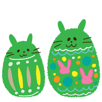 Illustration, easter, egg, rabbit, JPG and PNG