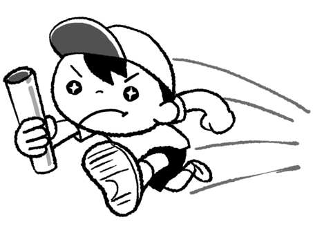 運動會1單色版, JPG 運動會1單色版, o atletismo, em movimento, batuta, JPG