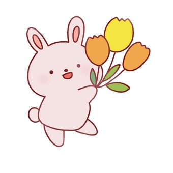 Rabbit with tulips, JPG and PNG Rabbit with tulips, tulip, rabbit, flower, JPG and PNG