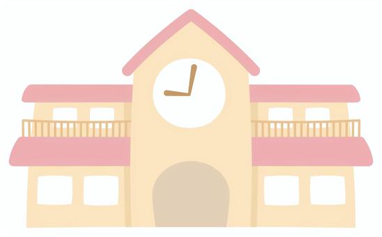 幼稚園の園舎 幼稚園,保育園,園舎,建物,かわいい,おしゃれ,イラスト,素材のイラスト素材