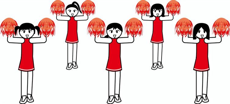 チアダンス　　 チアダンス,ソングリーディング,チーム,デフォルメ,かわいい,女子,人物,応援のイラスト素材