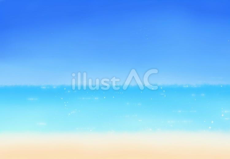 白い砂浜と青い海と青空　バナー 海,砂浜,波のイラスト素材