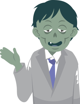 ゾンビ会社員 ゾンビ,会社員,サラリーマン,男性,アンデッドのイラスト素材
