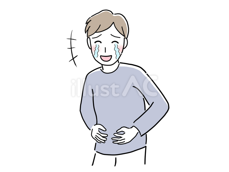 爆笑する若い男性 笑う,大笑い,爆笑のイラスト素材