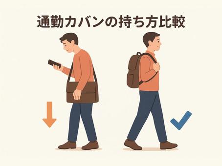 通勤カバンの持ち方比較