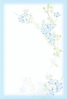 文字なしハガキ　デルフィニウム　2 喪中はがき,テンプレート,花,手描き,デルフィニウム,寒中見舞い,きれい,お悔やみ,ブルー,暑中お見舞いのイラスト素材
