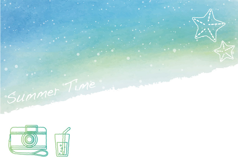 Illustration, summer, frame, copy space, 