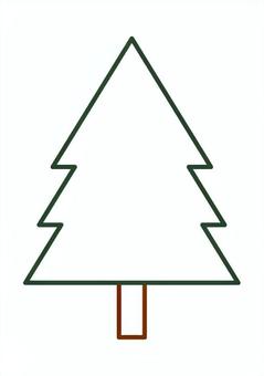 クリスマスツリー（線） クリスマスツリー,木,針葉樹,植物,あしらいのイラスト素材